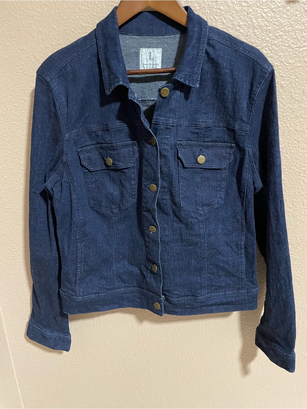 Classic Women's Dark Blue Denim Jacket